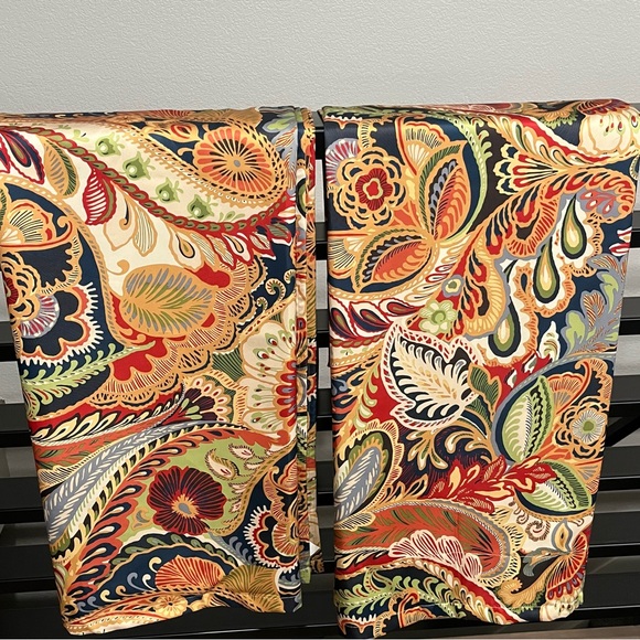 Pier 1 Imports Vibrant Paisley Window Curtain Panels (2) 54 x 96" Rare Find - Picture 1 of 13